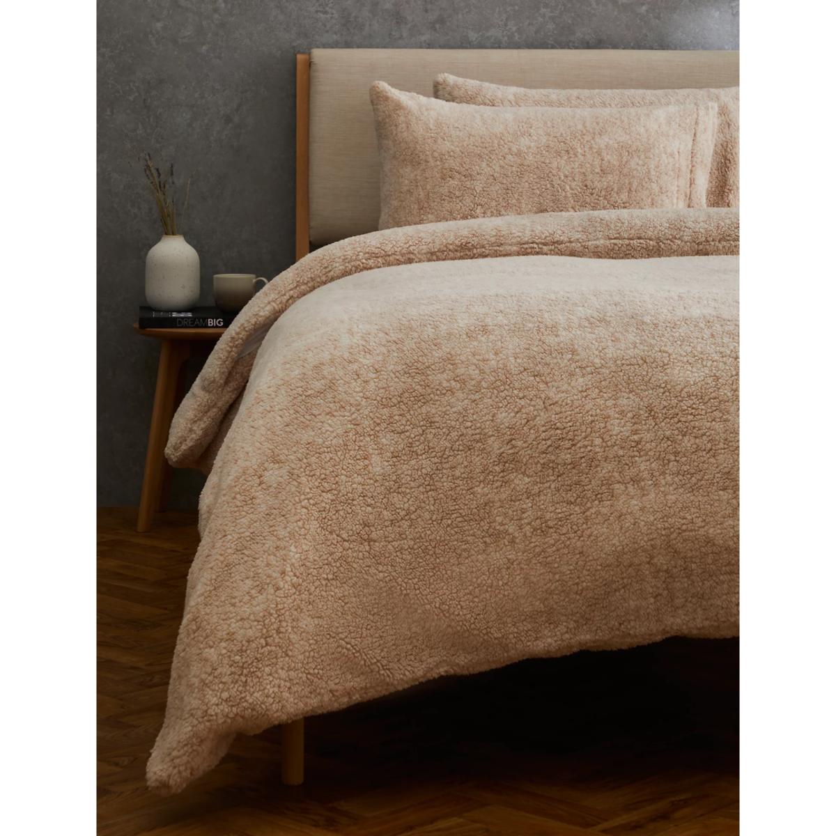M&S Teddy Fleece Marl Bedding Set - SGL - Neutral, Grey,Neutral – image 2