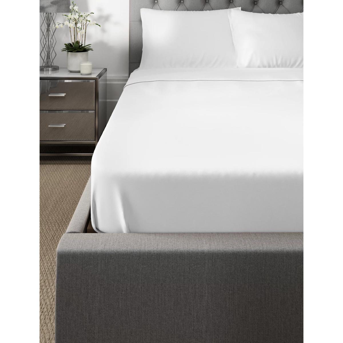 M&S Easycare Percale Flat Sheet - 5FT - White, Dove,Silver Grey,Light Putty,Aqua,Light Cream,White,Blue Denim,Oyster – image 4