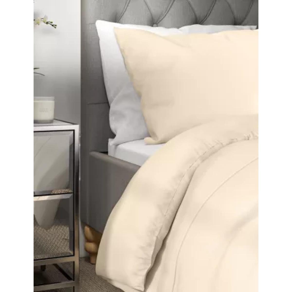M&S Egyptian Cotton 230 Thread Count Duvet Cover - SGL - Ivory, Oatmeal,Sugar Plum,Cream,Slate Blue,White,Mink,Ivory,Silver Grey,Midnight Navy,Light Duck Egg,Slate,Black,Purple – image 1