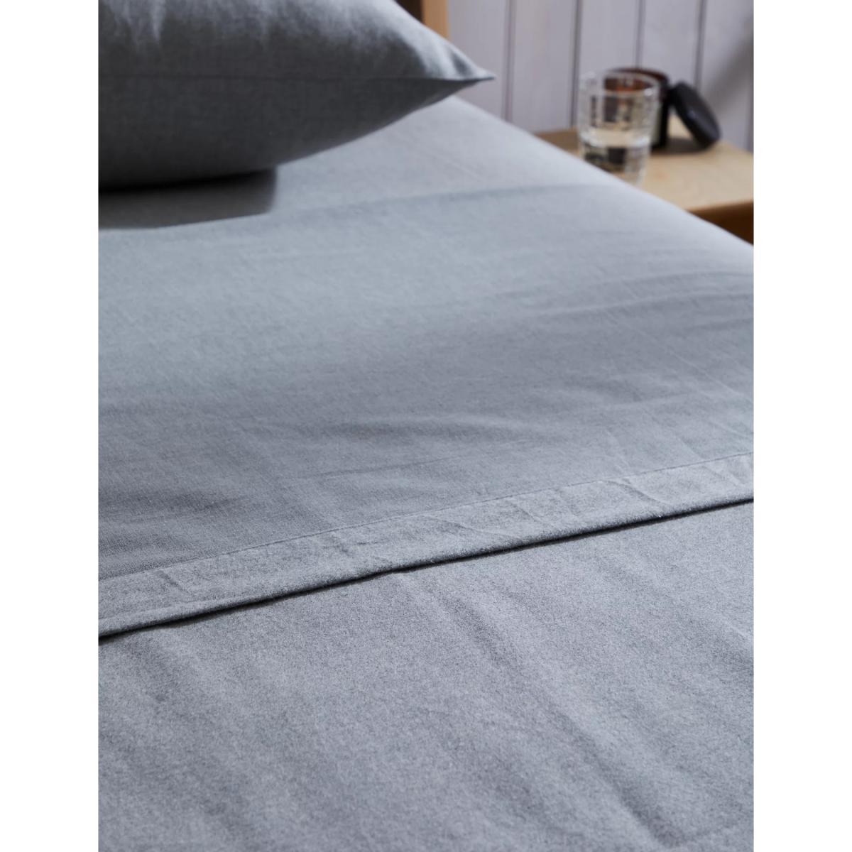 M&S Pure Cotton Brushed Flat Sheet - 6FT - Blush, Blush,Grey Marl,Biscuit,Charcoal,Sand – image 4