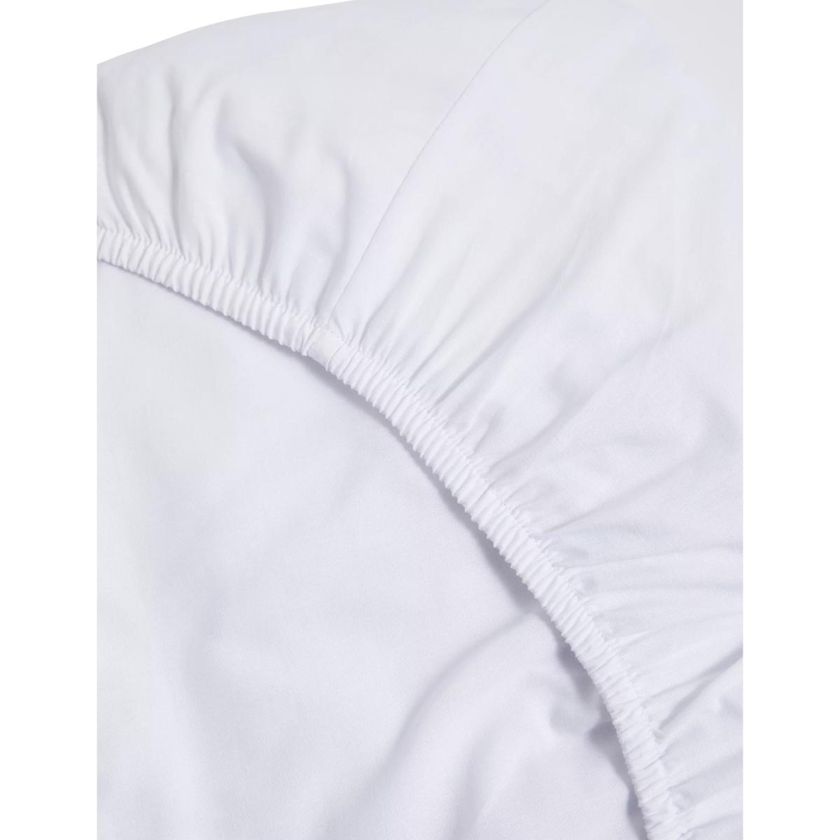 M&S Cotton Mix Non-Iron Fitted Sheet - 6FT - White, White,Grey – image 3