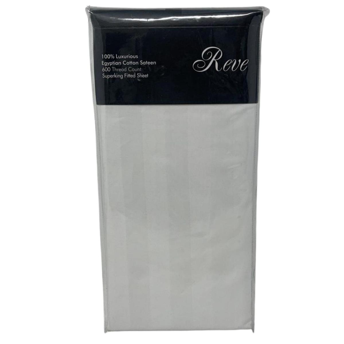 600TC Superking Fitted Sheet  - White Big Stripe – image 5