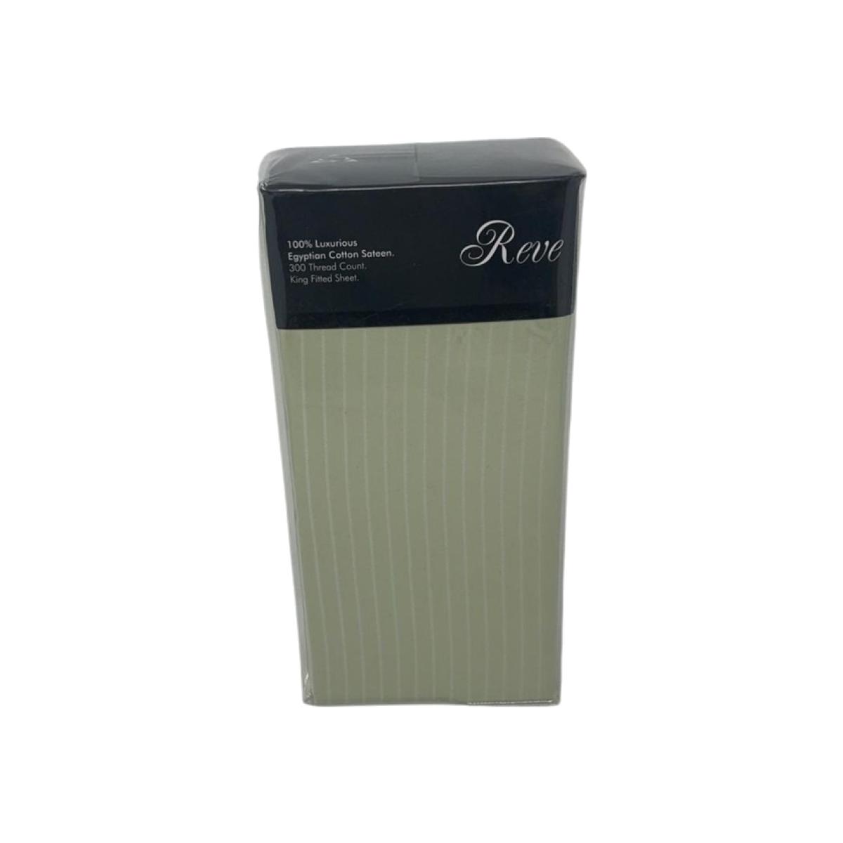 300 Thread Count King Fitted Sheet - Mint stripes – image 1