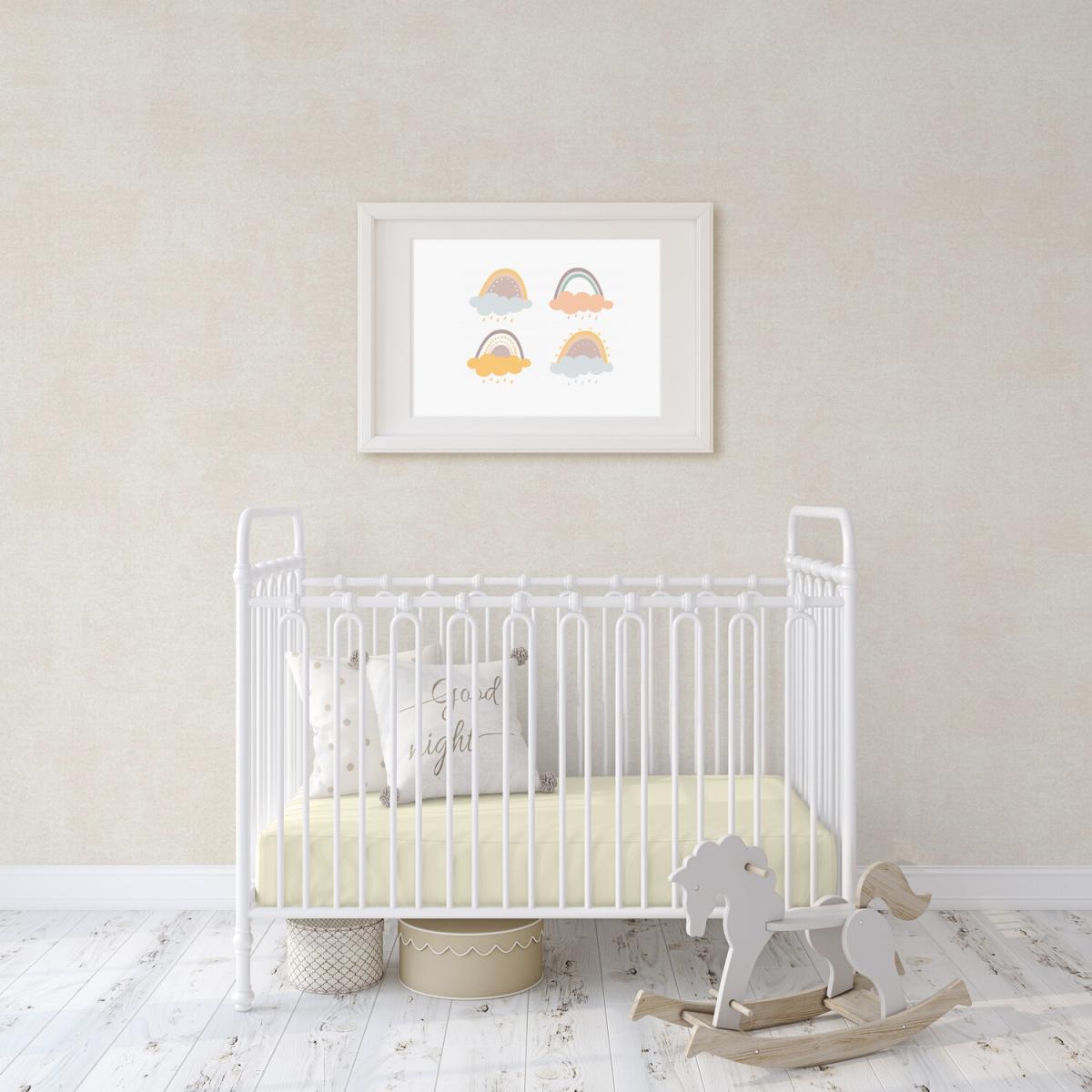 60x120 cm Flannel Fleece Fitted Baby Bed Sheets - Ivory – image 1