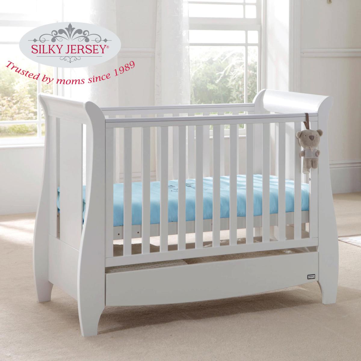 70x140 cm Silky Jersey Baby Cot Crib Bed Fitted Sheets  - Sky Blue – image 4