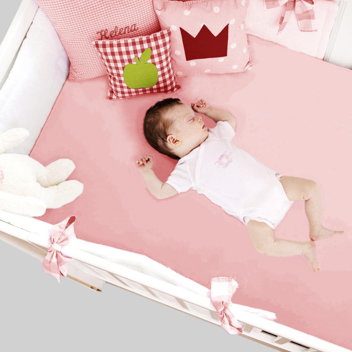 70x140 cm Silky Jersey Baby Cot Crib Bed Fitted Sheets  - Sky Blue – image 8