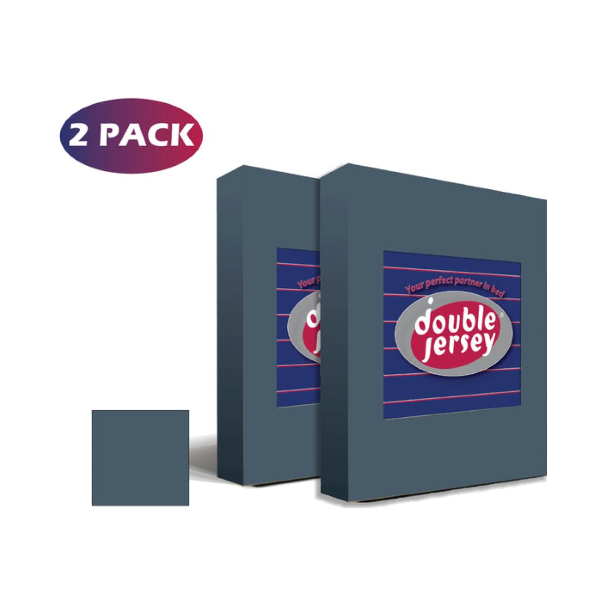 90x200x30 cm Double Pack Double Jersey Fitted Bed Sheets - Anthracite
