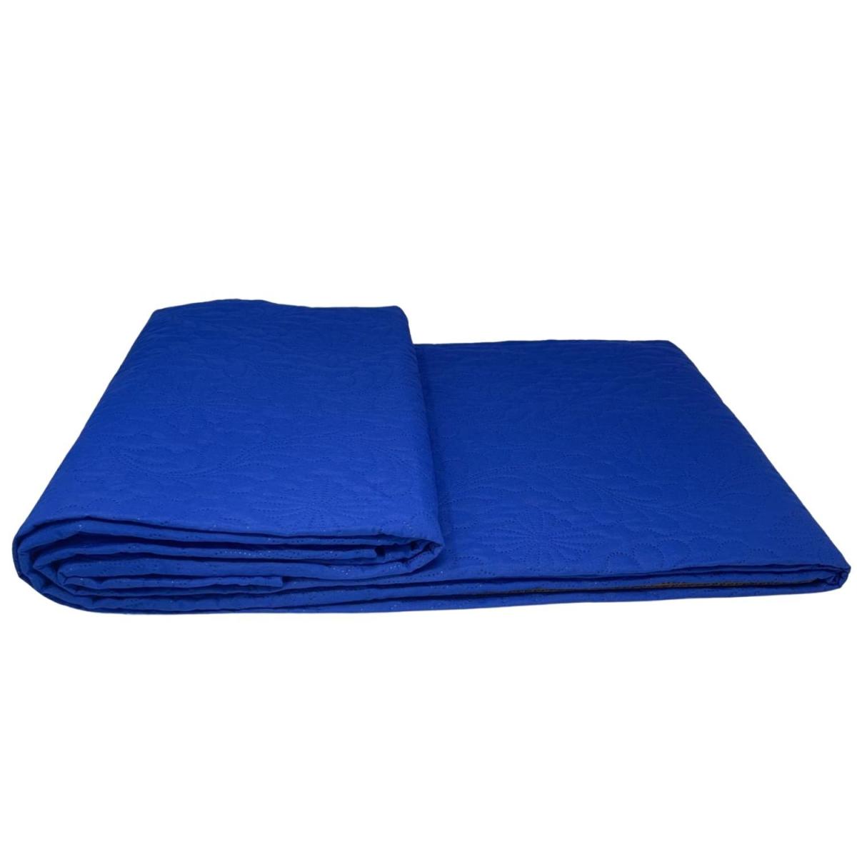 Ultrasonic Plain Bedspread Throw - Blue – image 2
