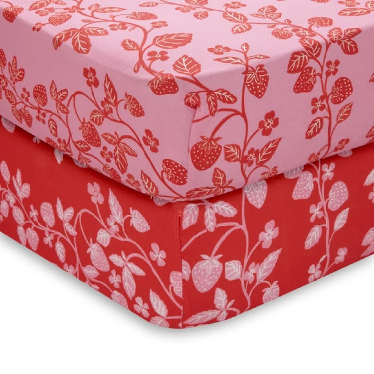 Set of 2 Strawberry Patch Fitted Sheets – image 3