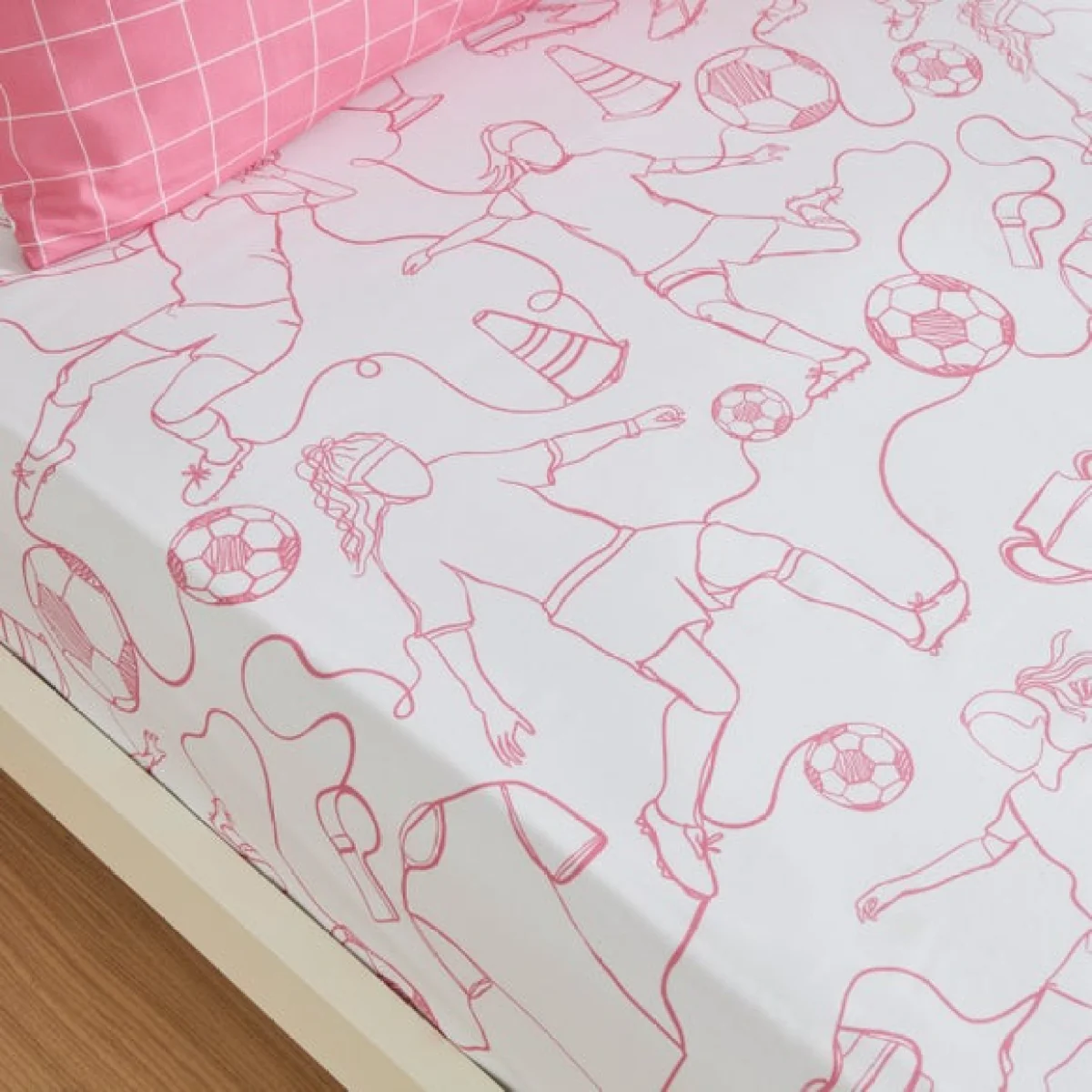 Set of 2 Football Doodles Fitted Sheets – image 1