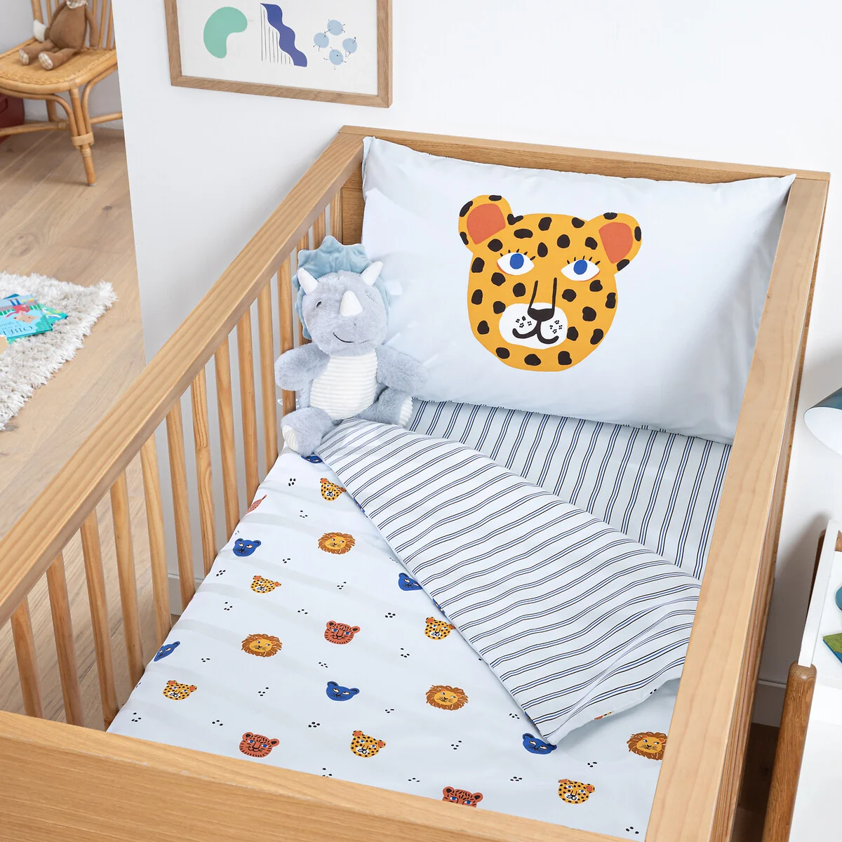 Petite Savane Animal Print Cotton Percale Baby's Fitted Sheet with 17cm Flap – image 3