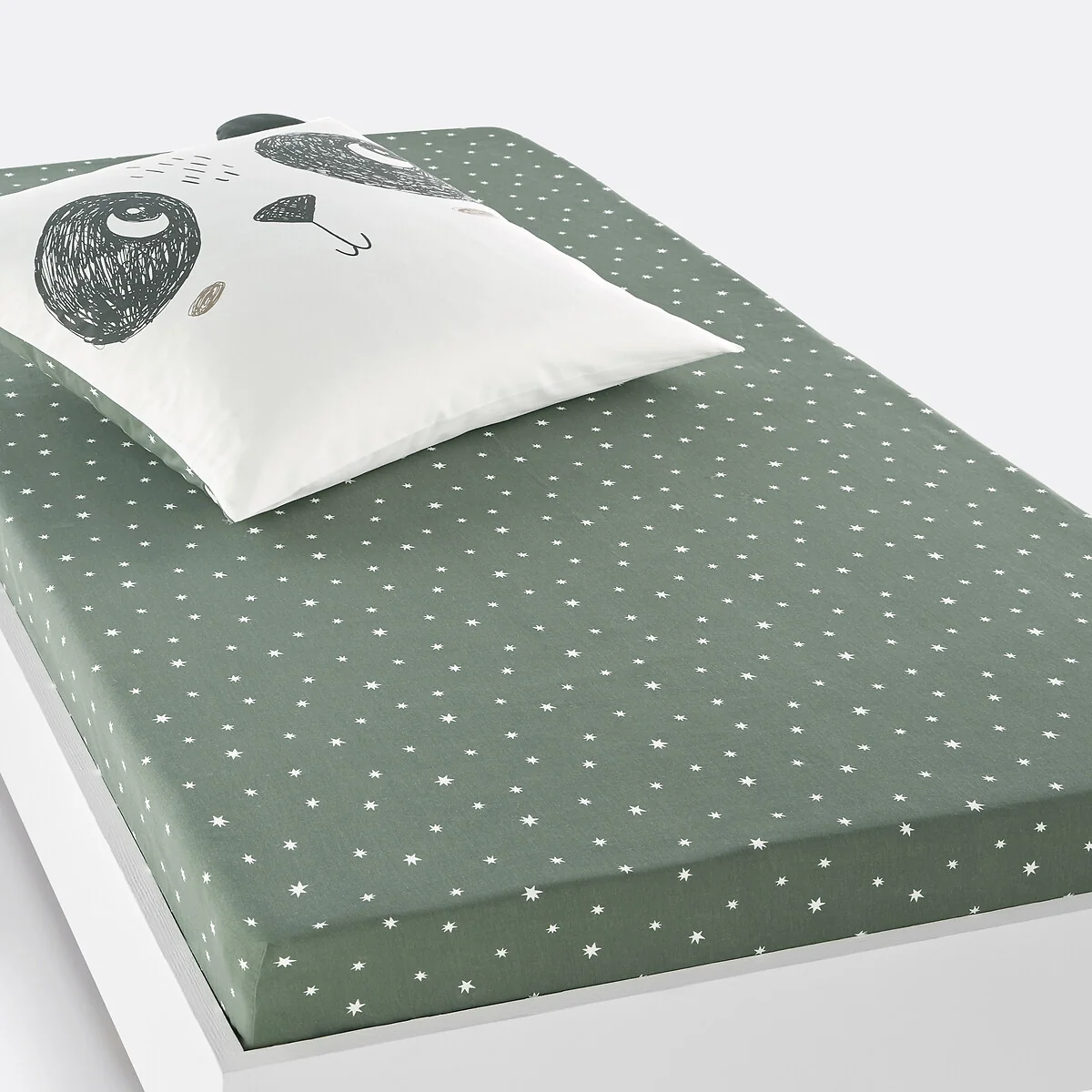 Panda Mania Stars Cotton Fitted Sheet – image 1
