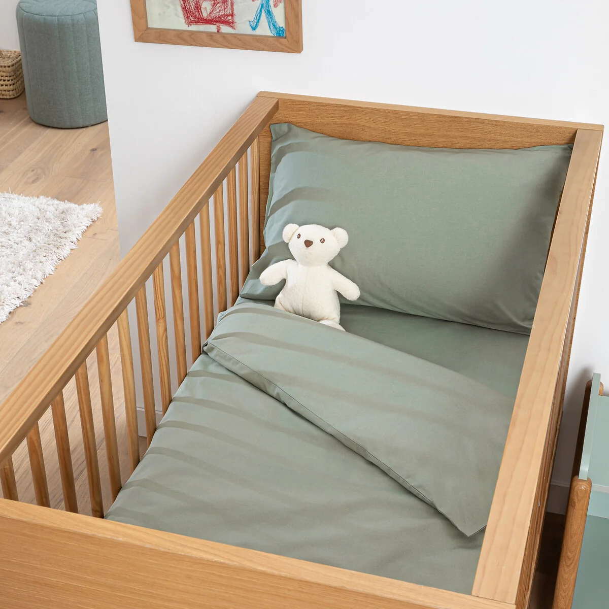 Cotton Percale Baby's Fitted Sheet with 17cm Flap – image 2