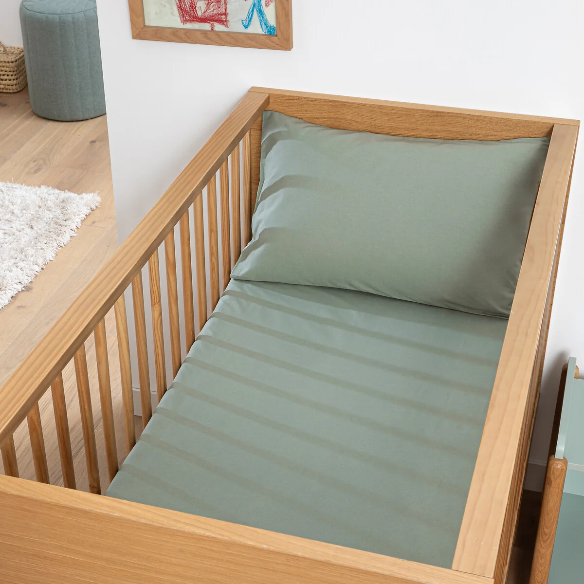Cotton Percale Baby's Fitted Sheet with 17cm Flap – image 1
