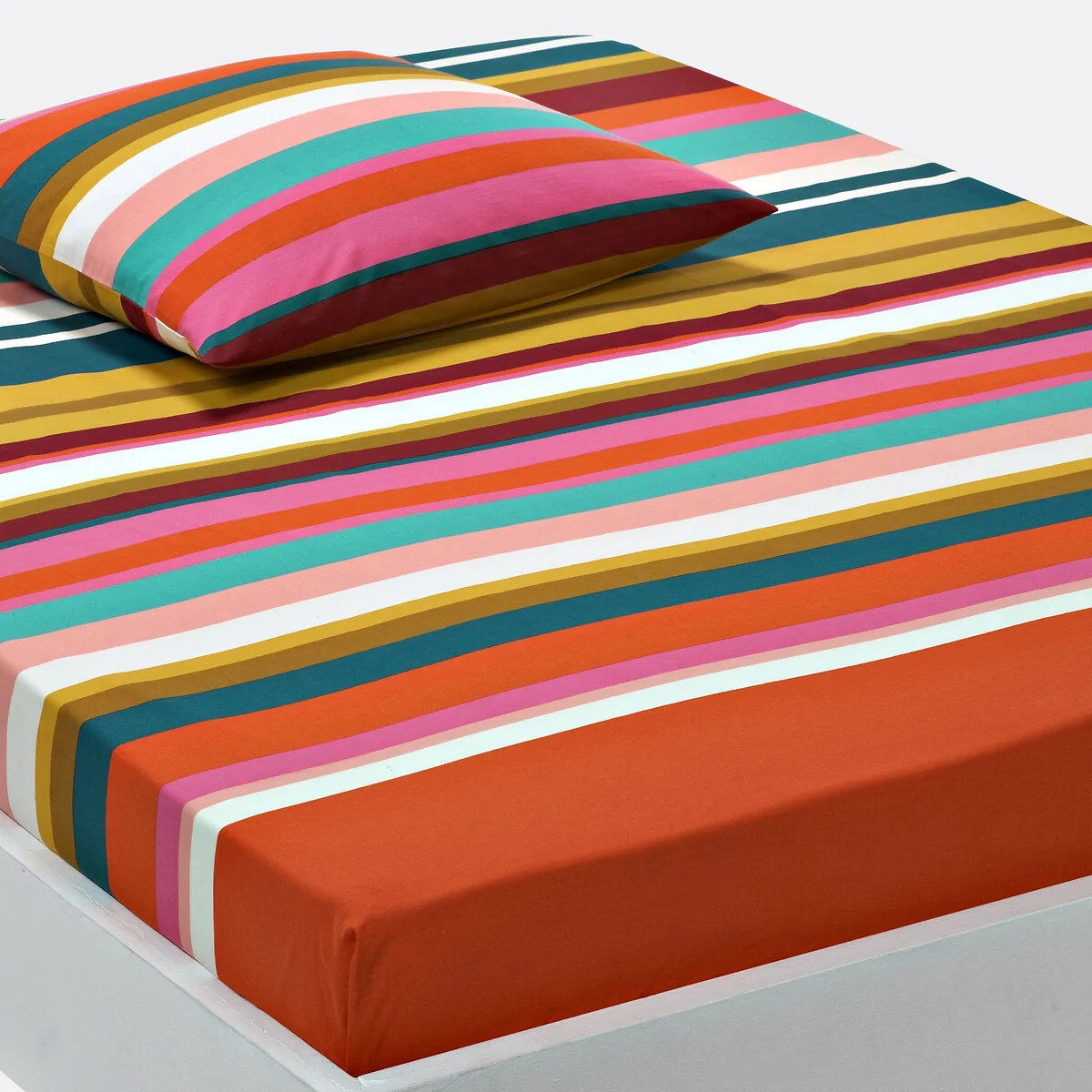Paraiso Striped Cotton Fitted Sheet – image 1