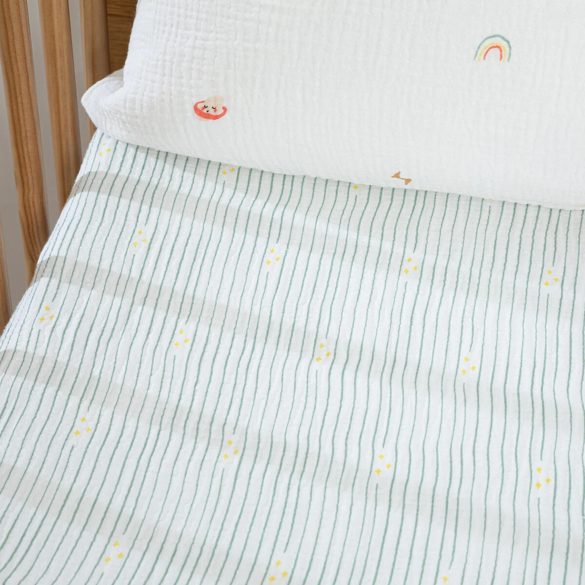 Diego Baby Planet Print Cotton Muslin Fitted Sheet with 17cm Flap – image 4