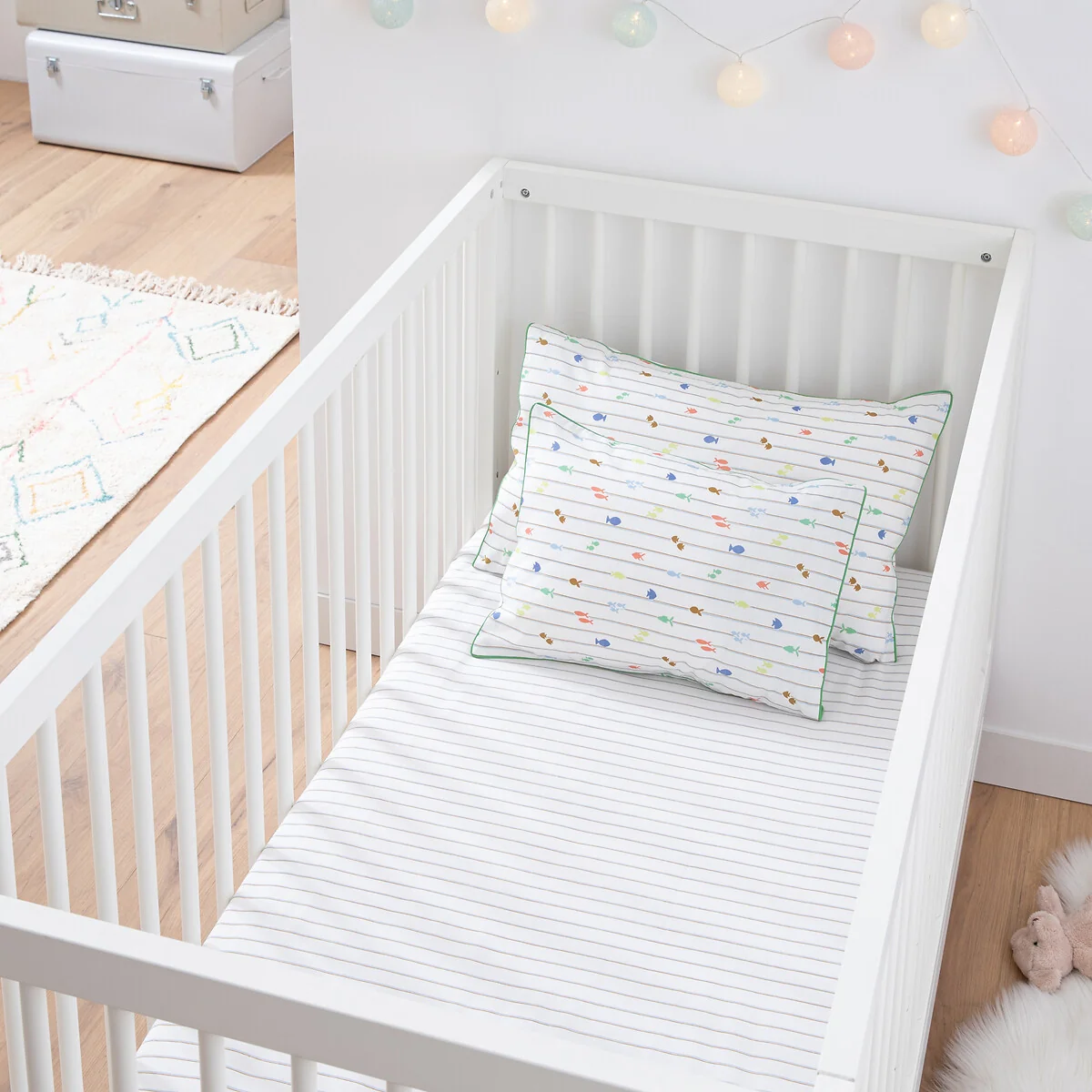 Elliot 17cm Fitted Sheet in Cotton Percale – image 1