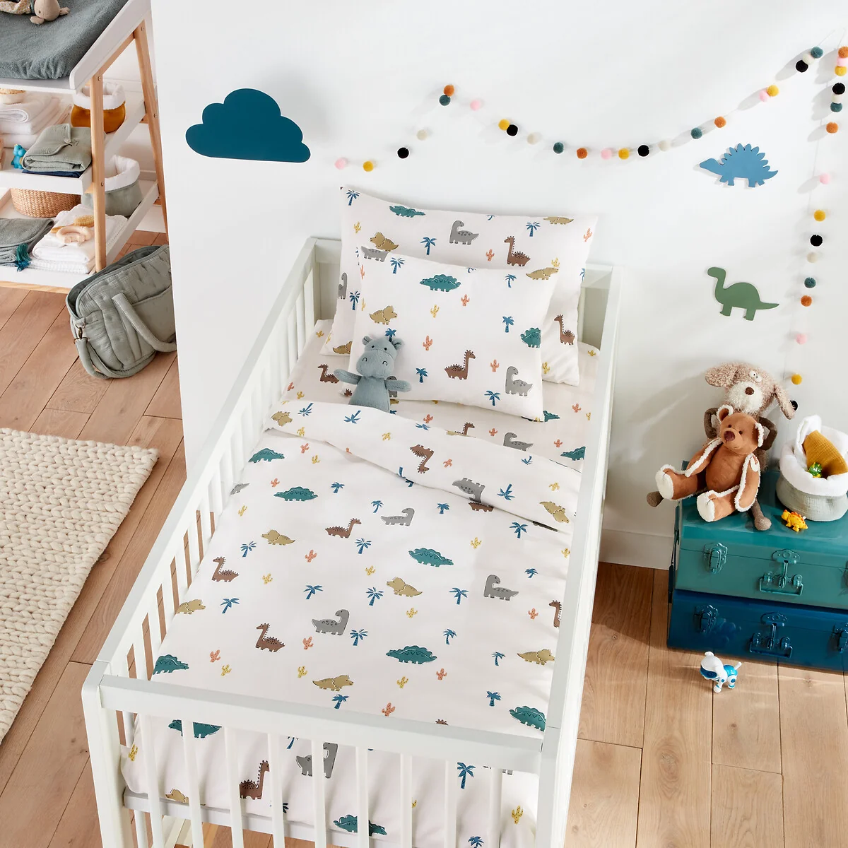 Dino Pop Dinosaur 100% Cotton Cot Fitted Sheet – image 2