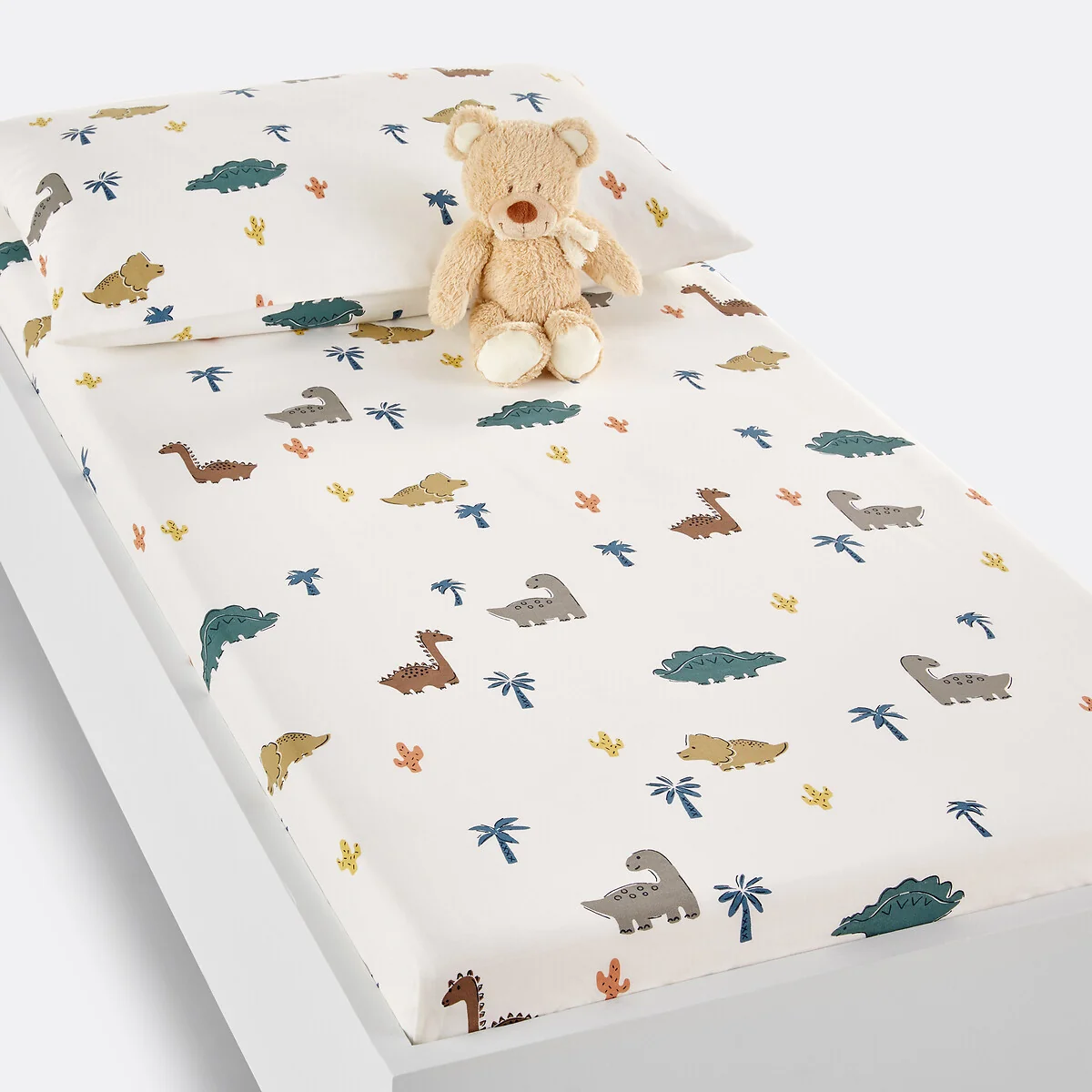 Dino Pop Dinosaur 100% Cotton Cot Fitted Sheet – image 1