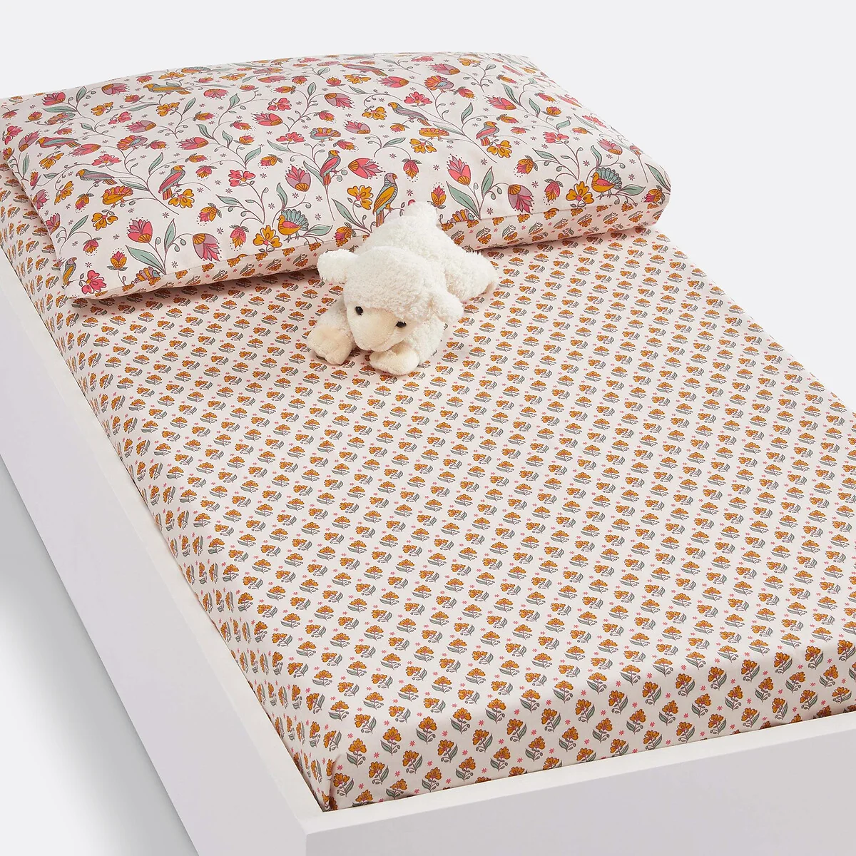 Bertille Floral Cotton Cot Fitted Sheet – image 1