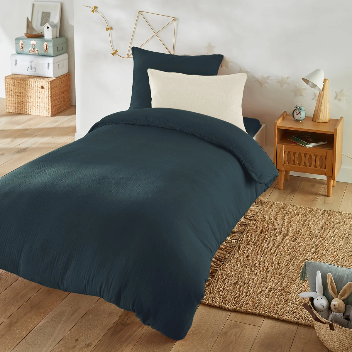 Kumla Children's Plain Cotton Muslin Fitted Sheet – image 2