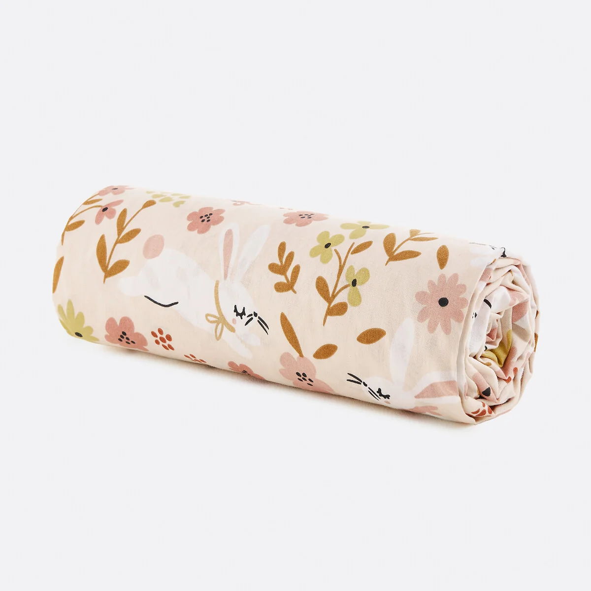 Baby's Floral Rabbit Fitted Sheet in Organic Cotton – image 2