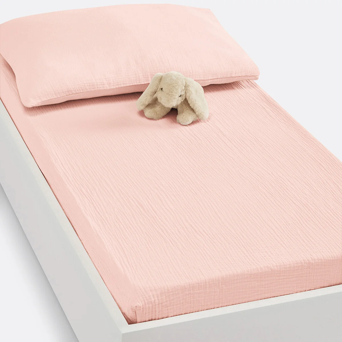 Fitted Sheet For Cot in Plain Cotton Muslin, Kumla