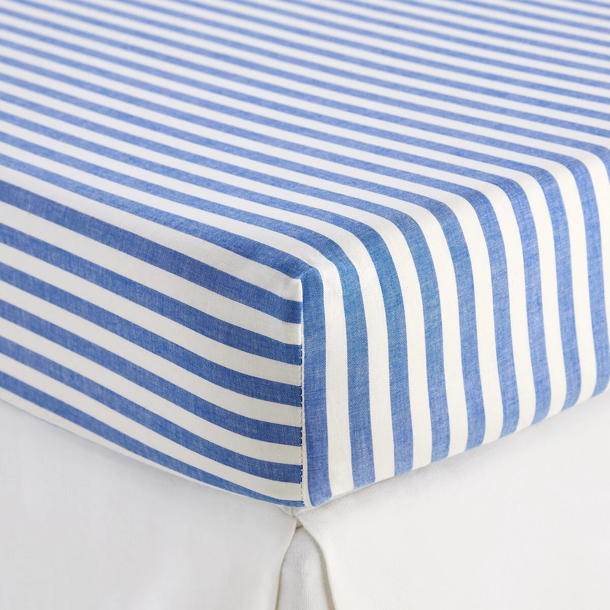 Soizic Blue Cotton Child's Fitted Sheet with 30cm Flap – image 2