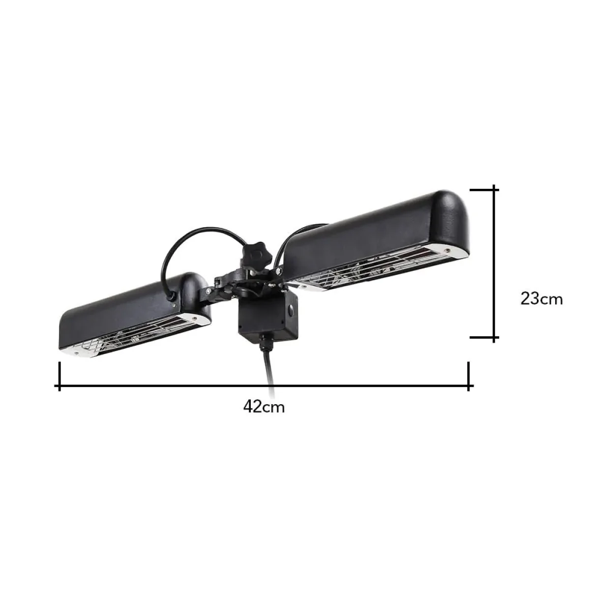 1600 Watt Twin Lamp Outdoor Parasol Radiant Heater, Black – image 8