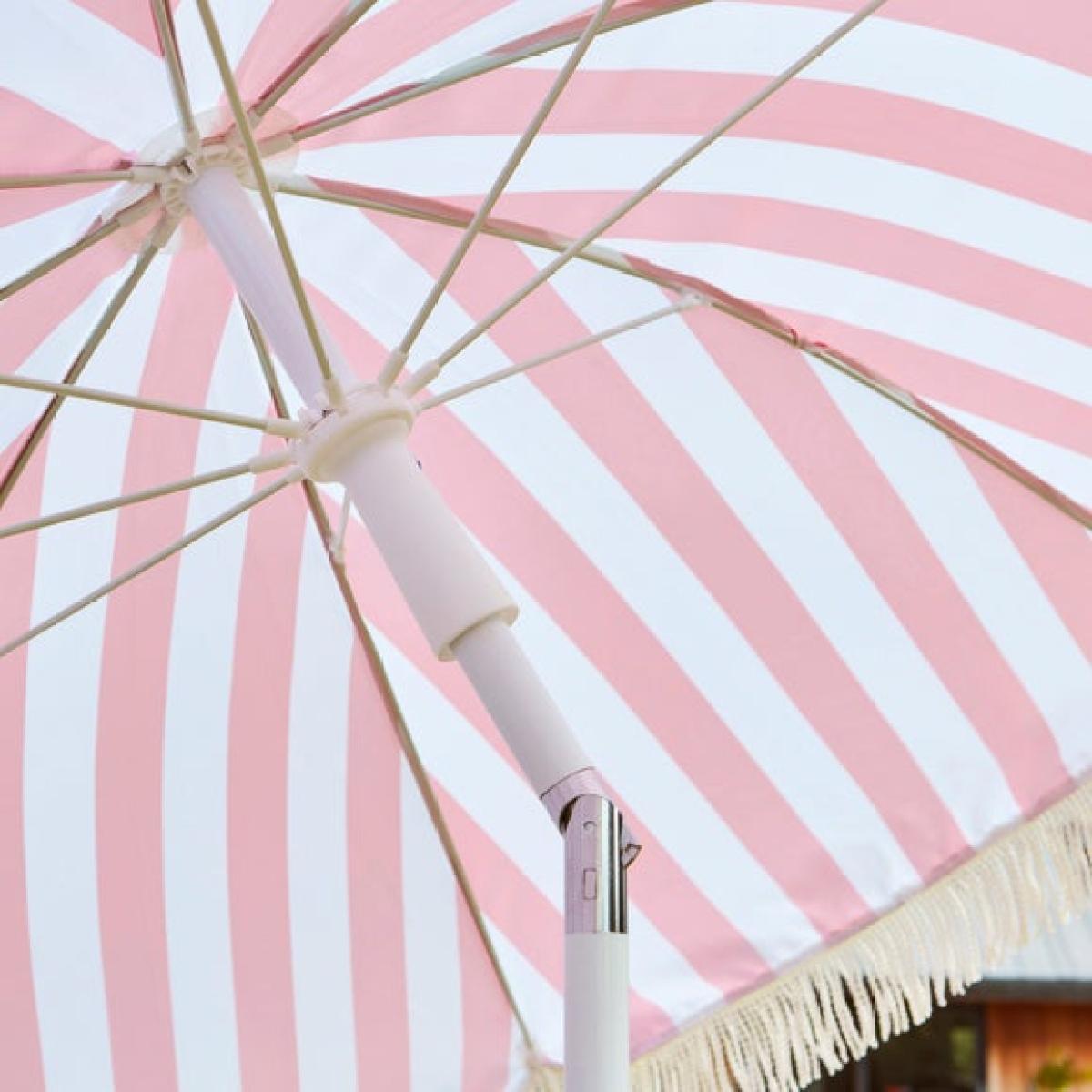 2m Striped Parasol With Fringe – image 2