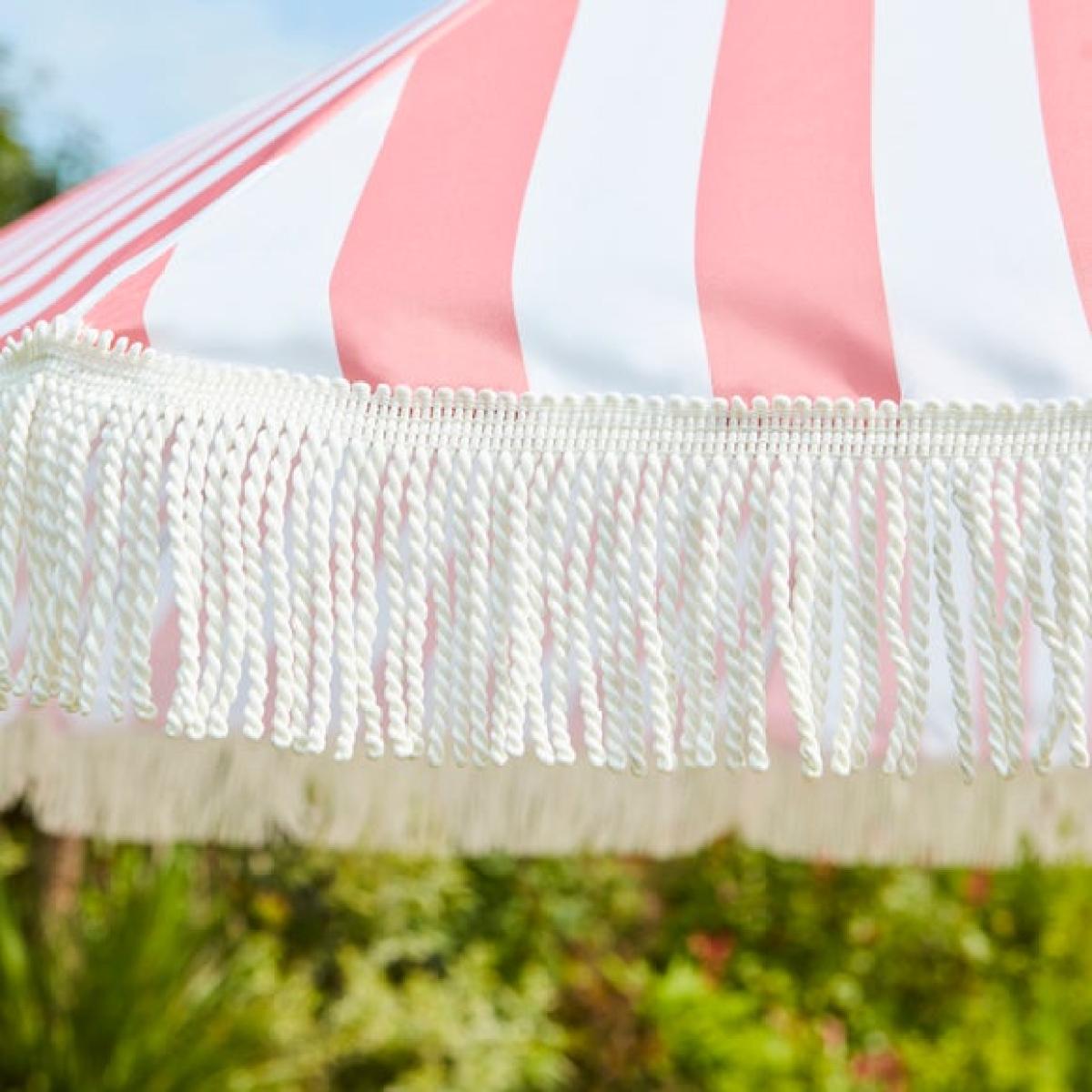 2m Striped Parasol With Fringe – image 3