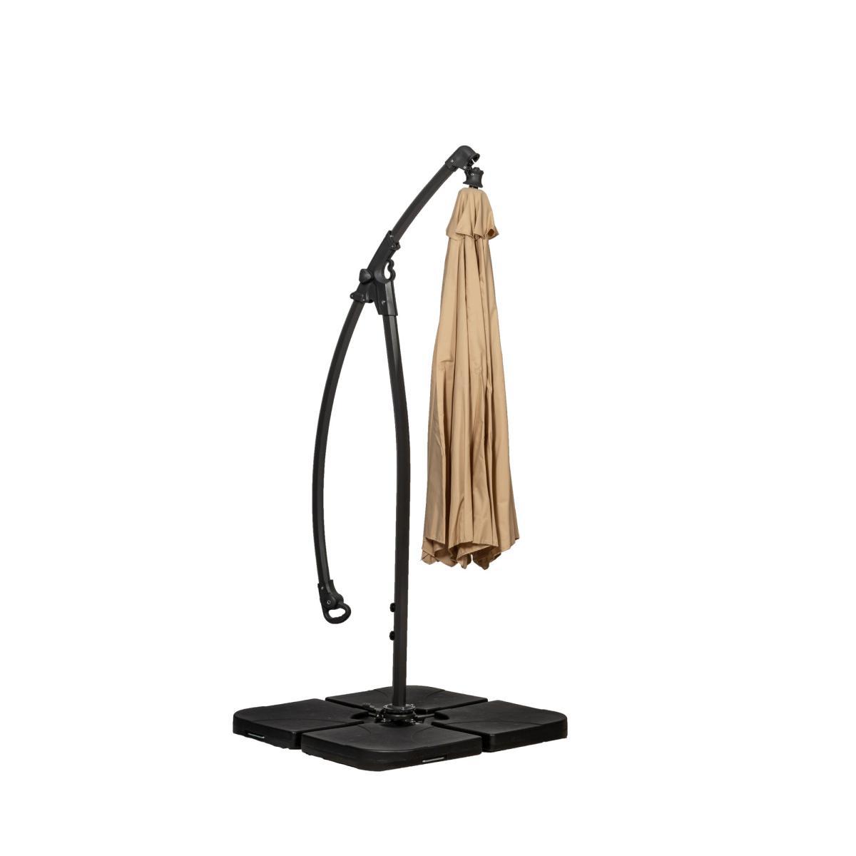 Royal Craft Deluxe Pedal Operated Rotational Cantilever Parasol with Cross Stand Cream – image 2
