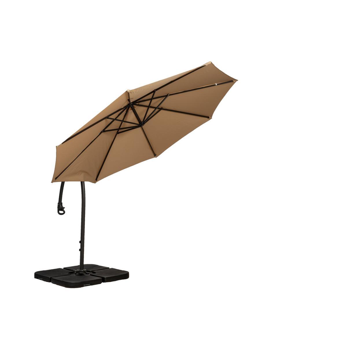 Royal Craft Deluxe Pedal Operated Rotational Cantilever Parasol with Cross Stand Cream – image 4