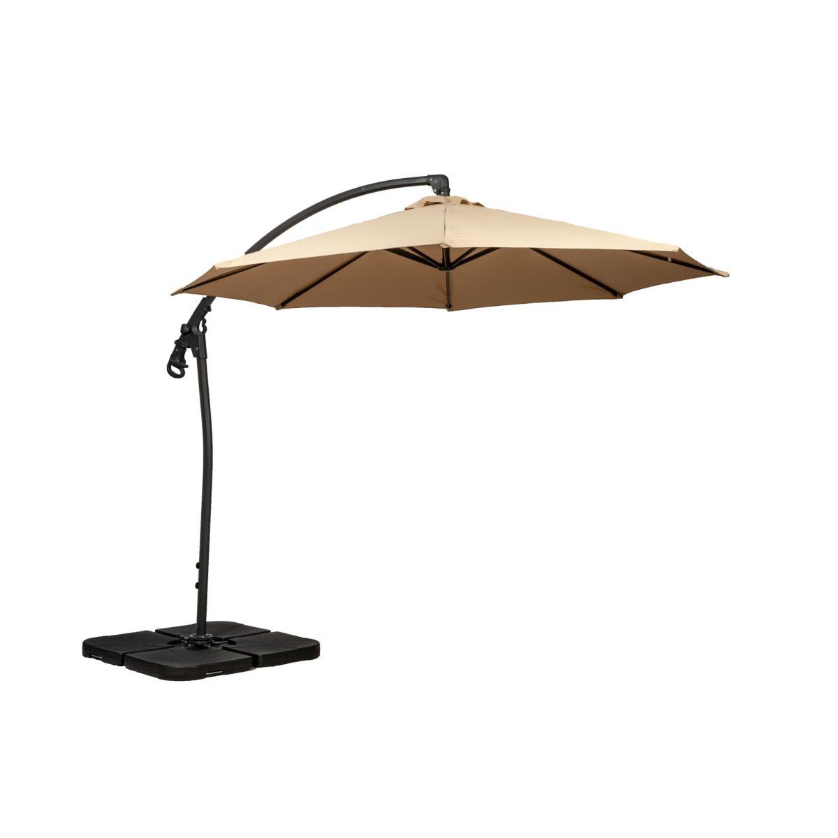 Royal Craft Deluxe Pedal Operated Rotational Cantilever Parasol with Cross Stand Cream – image 5