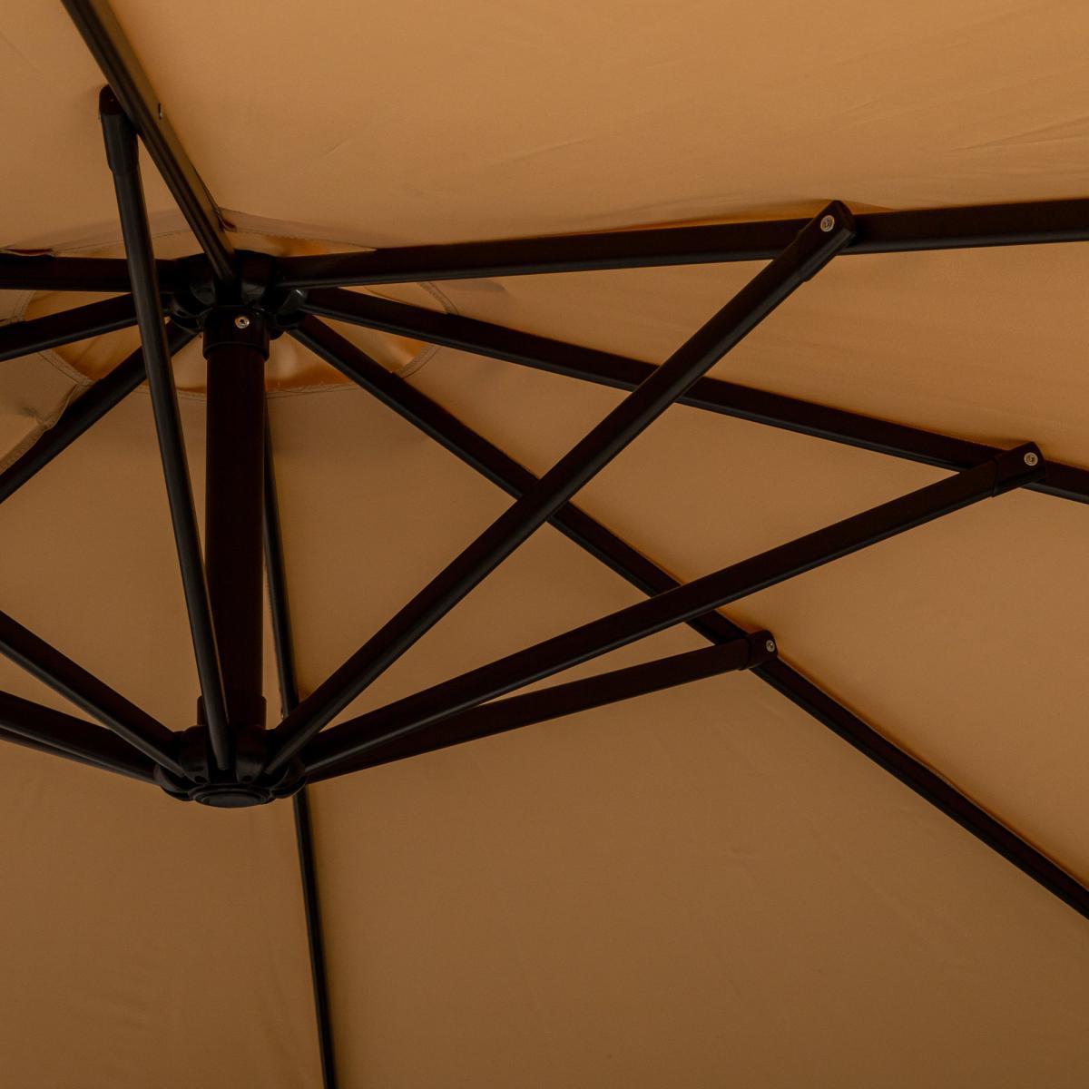 Royal Craft Deluxe Pedal Operated Rotational Cantilever Parasol with Cross Stand Cream – image 6