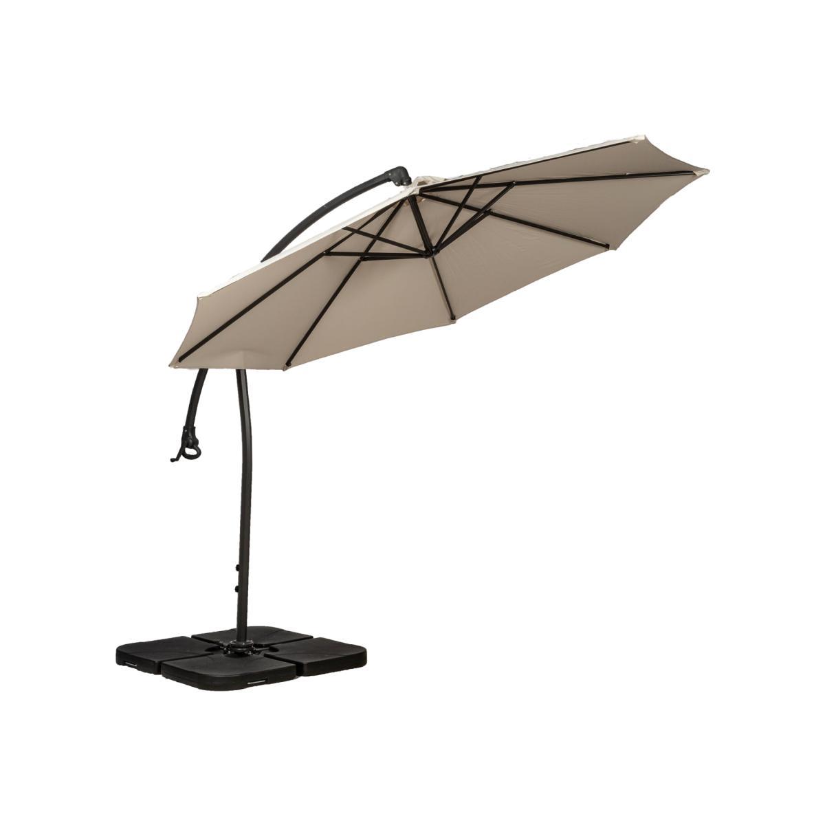 Royal Craft Deluxe Pedal Operated Rotational Cantilever Parasol with Cross Stand Cream – image 1