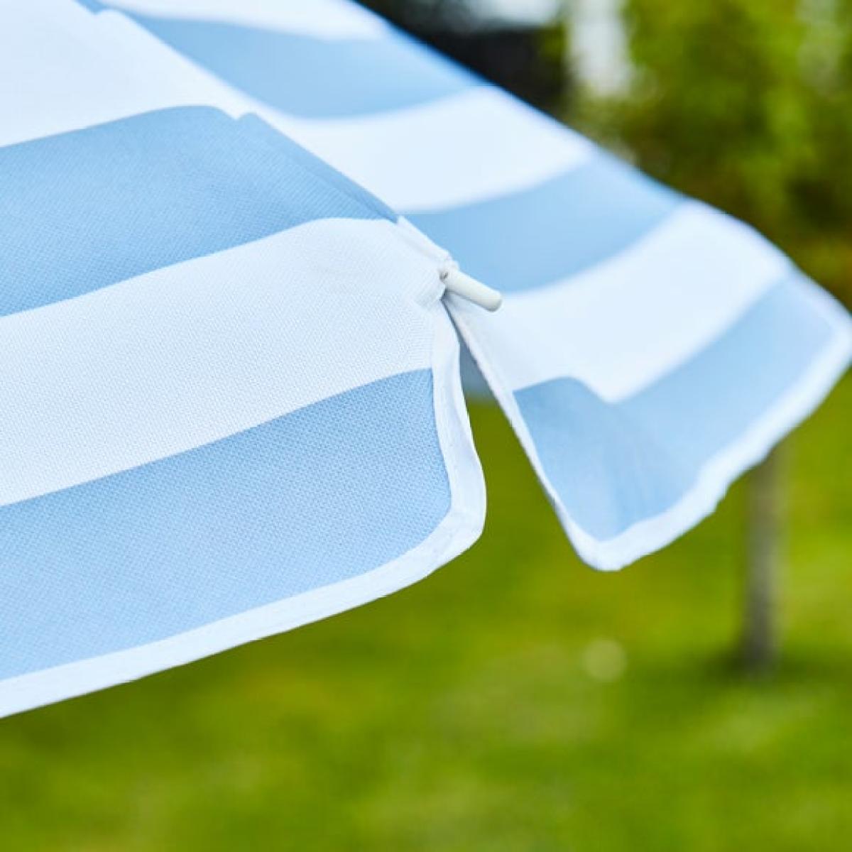 Blue and White Striped Beach Parasol – image 3