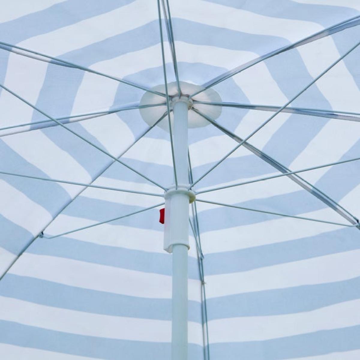 Blue and White Striped Beach Parasol – image 4