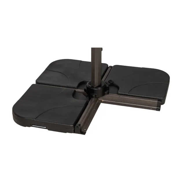 Return - Water Fillable Cross Stand Cantilever Quarter Parasol Base, Black – image 1