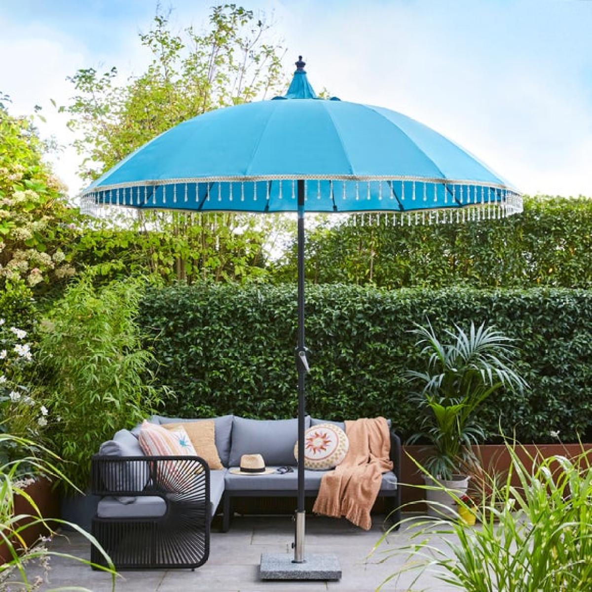 2.85m Peacock and Gold Carousel Parasol