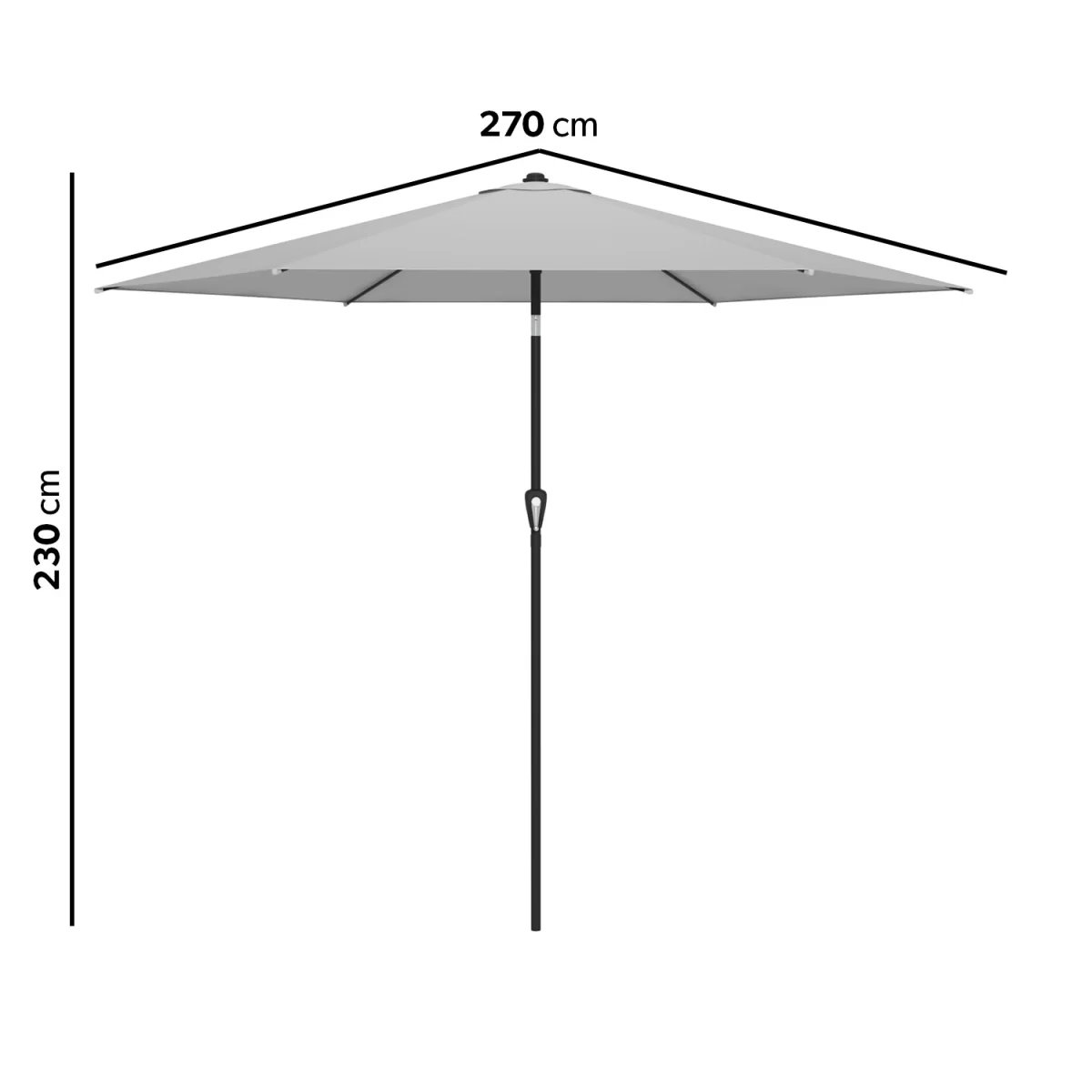 Light Grey Table Parasol with Cover Included - Aspen Outdoor – image 6