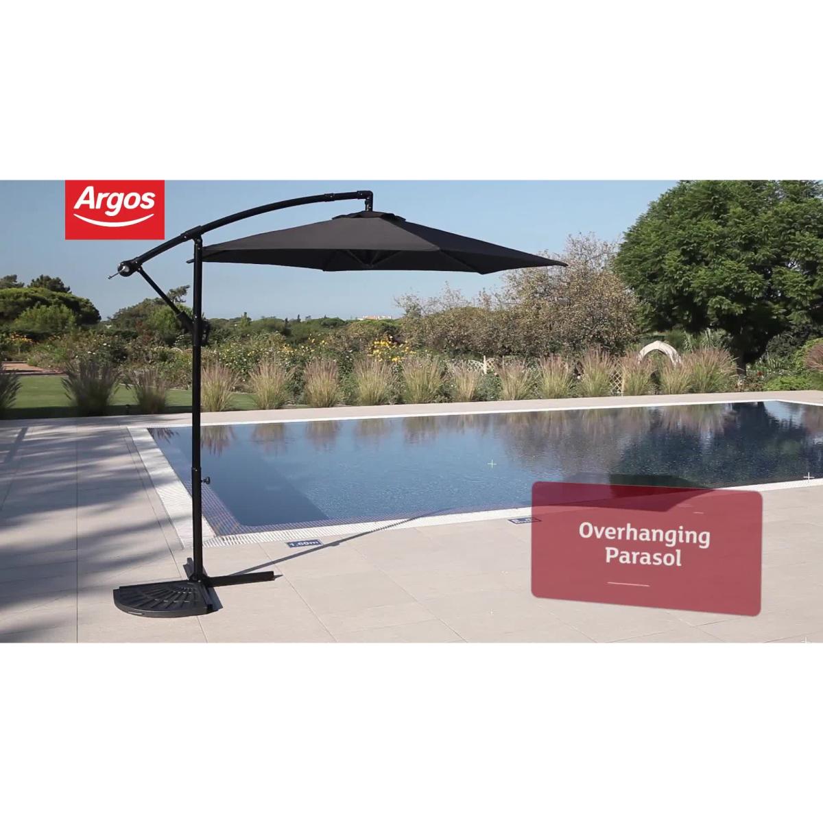 Habitat 2.5m Overhanging Garden Parasol - Black – image 2