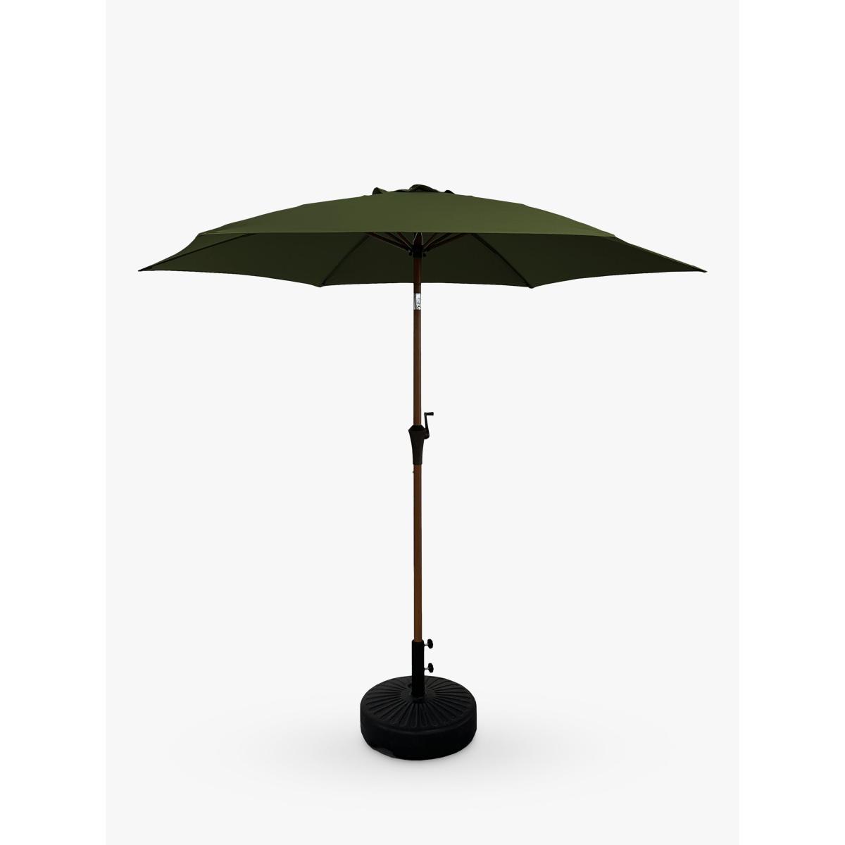 John Lewis Wood-Effect Wind-Up Parasol, 2.7m, Green – image 2