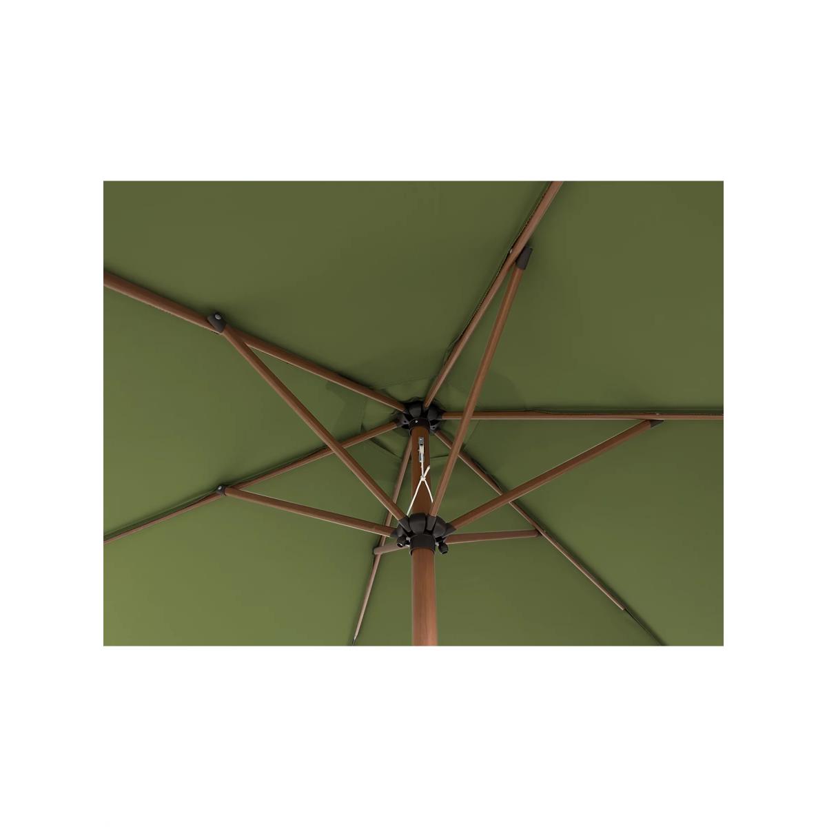 John Lewis Wood-Effect Wind-Up Parasol, 2.7m, Green – image 6