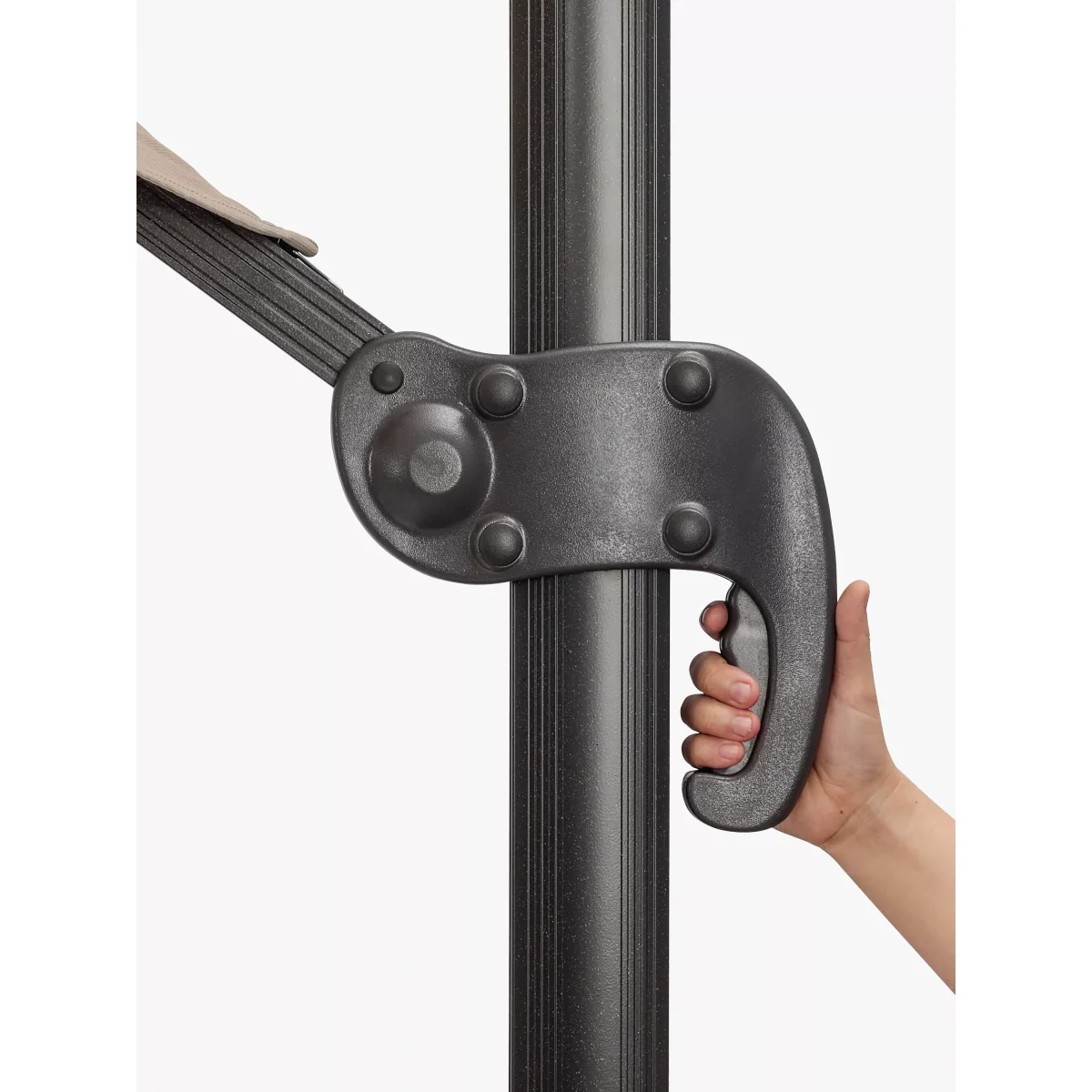 Royalcraft 3m Freestanding Square LED Light Parasol & Base, Grey – image 3