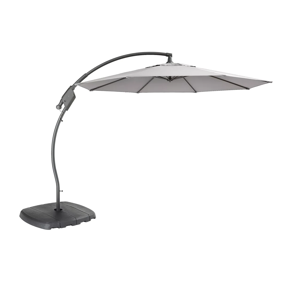 John Lewis & Partners Henley by KETTLER Freestanding Parasol & Base, 3.5 x 3m, Natural/Olive