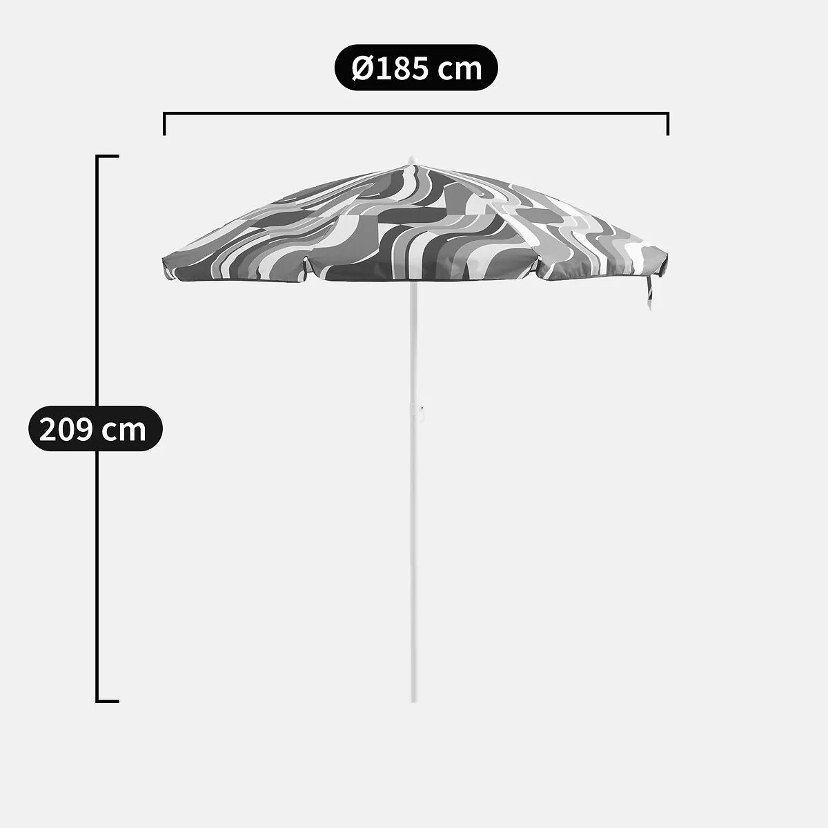 Songe Orange Graphic Print Parasol – image 7