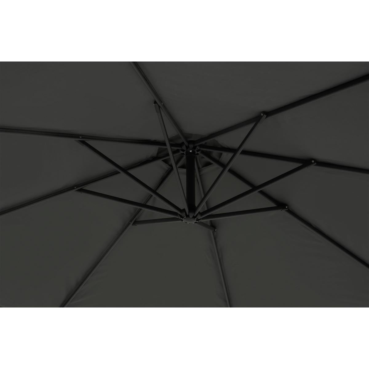Rotational Cantilever Parasol, 3m, Grey Powder-Coated Steel & Fabric – image 6