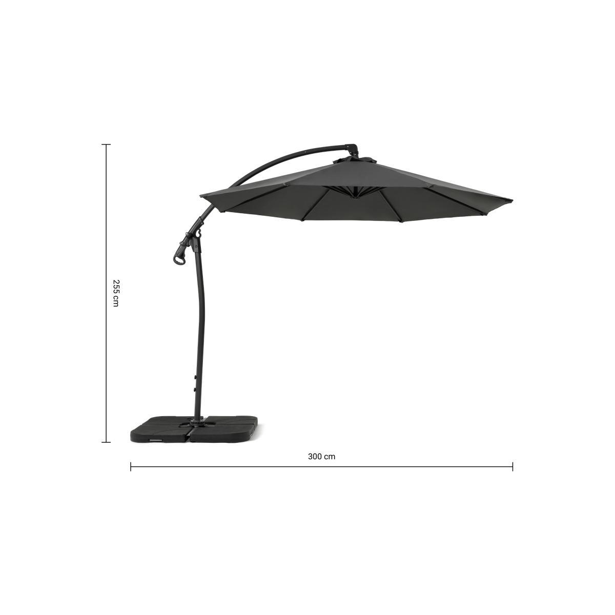 Rotational Cantilever Parasol, 3m, Grey Powder-Coated Steel & Fabric – image 9