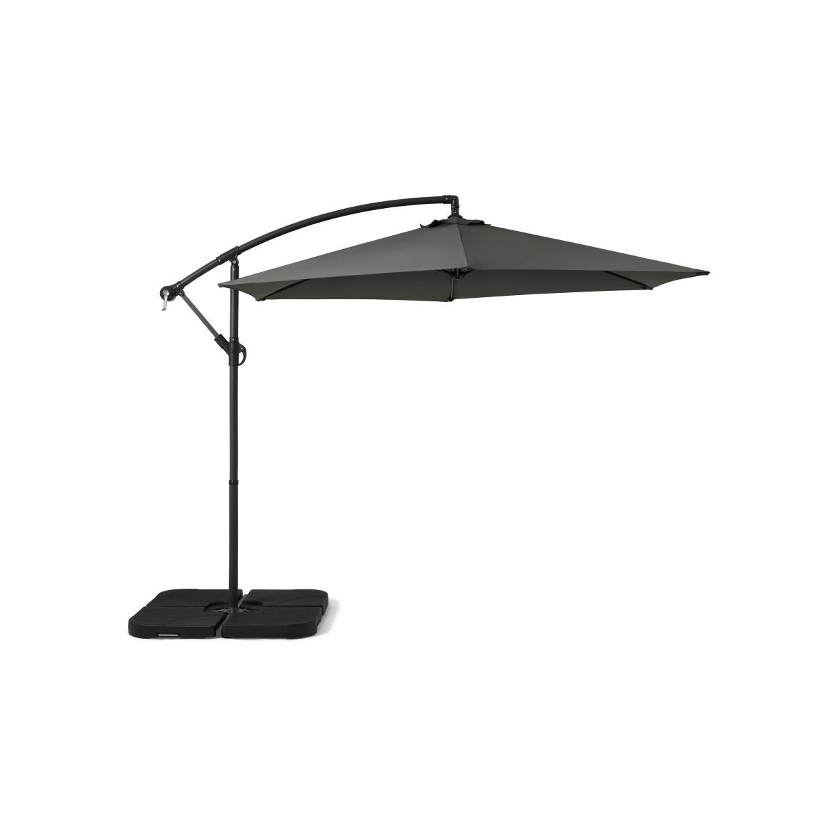 Cantilever Parasol, 3m, Grey Powder-Coated Steel & Fabric – image 2